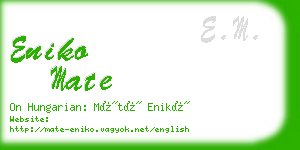 eniko mate business card